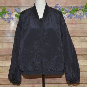 Old Navy Ladies Black Quick Dry Zip Up Boxy Nylon Windbreaker Jacket Size XXL